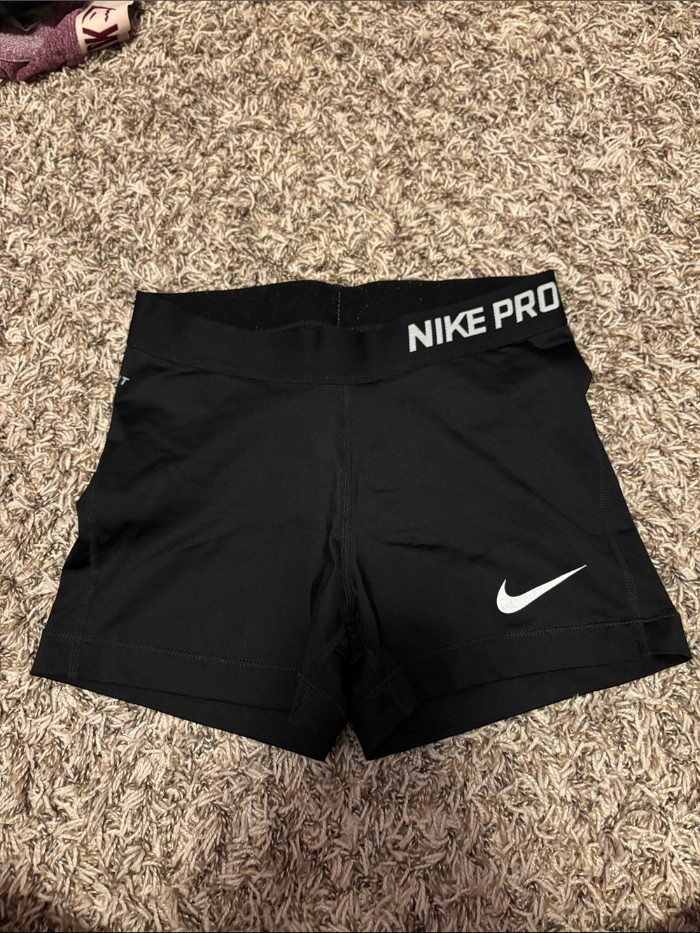 Nike Pro Black Women's Bike/Training Shorts with White Swoosh